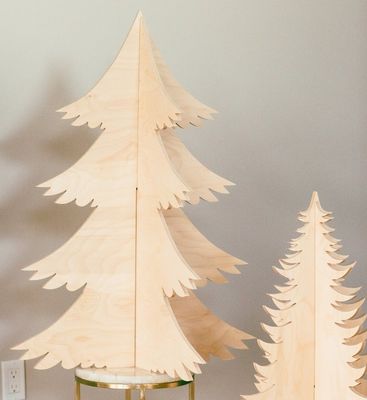 Avantages de grande quantité 202407 Décoration de Noël Arbres en bois personnalisés
