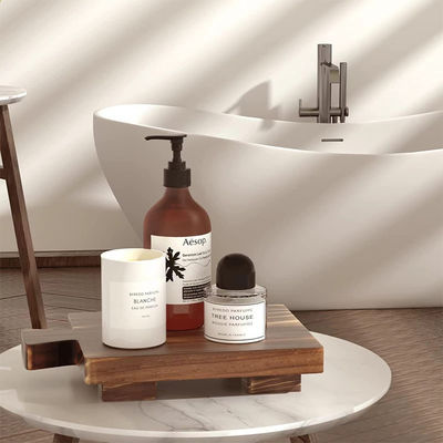 Matériau d'huile végétale Plateau d'affichage de support en bois Logo personnalisé Acceptable