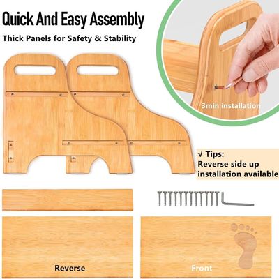 202406 Tour d'apprentissage en bambou Tabouret en bois à 2 étages avec sécurité supplémentaire Tapis antidérapants et poignées renforcés pour l'artisanat cadeau