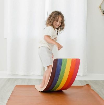 Logo personnalisé Tableau Wobble en bois Ensemble de 2 pour les adultes dans le gymnase et le jeu Montessori de surf
