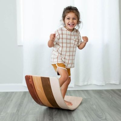 Logo personnalisé Tableau Wobble en bois Ensemble de 2 pour les adultes dans le gymnase et le jeu Montessori de surf