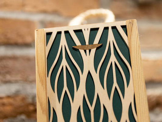 Boîte de vin en bois rectangulaire avec imprimé brûlé personnalisé mariage anniversaire