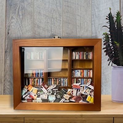 Mini boîte à allumettes de livre en bois Armoire de bibliothèque Conception contemporaine pour la décoration intérieure