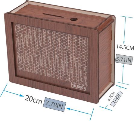 7.87 * 5.71 * 2.64 pouces Banques d' argent en bois pour adultes personnalisables et durables