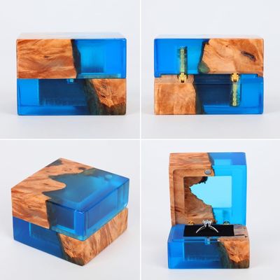 Boîte à anneaux en bois faite à la main pour la commande personnalisée