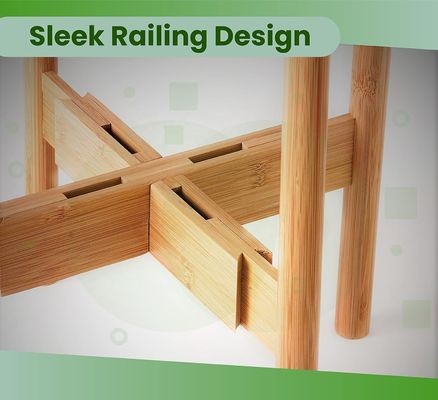 Étagère réglable en bois de bambou Idéal pour les pots et les vases à fleurs de 8 10 et 12 pouces