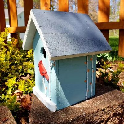 Maison d'oiseaux en bois en bois fait à la main mini boîte en bois suspendue pour jardin de cour