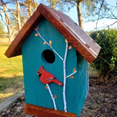 Maison d'oiseaux en bois en bois fait à la main mini boîte en bois suspendue pour jardin de cour