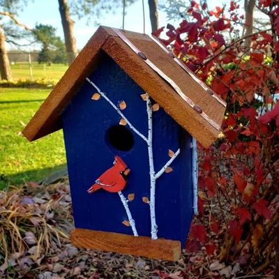 Maison d'oiseaux en bois en bois fait à la main mini boîte en bois suspendue pour jardin de cour