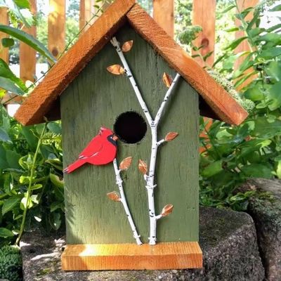 Maison d'oiseaux en bois en bois fait à la main mini boîte en bois suspendue pour jardin de cour