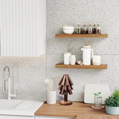 Logo personnalisé Acceptable en bois noir noyer trivet ensemble pour les plats chauds et les pots