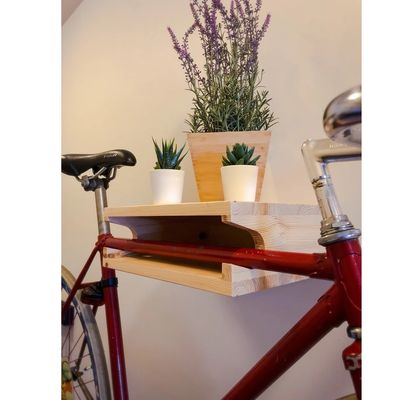 Monture de vélo en bois avec support et étagère de support de vélo personnalisé