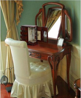 Boîte de bijoux en bois de pin de couleur 4 tiroirs en bois pour le stockage de bague et organisation de maquillage