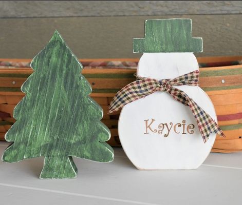 Logo personnalisé à votre demande Arbre de Noël rustique en bois Décoration de table Arbre primitif