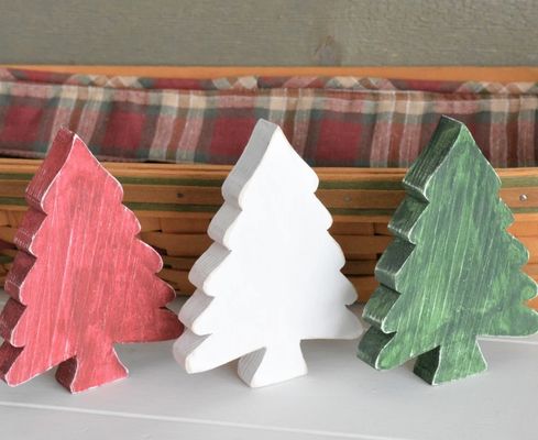 Logo personnalisé à votre demande Arbre de Noël rustique en bois Décoration de table Arbre primitif