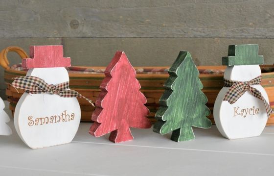 Logo personnalisé à votre demande Arbre de Noël rustique en bois Décoration de table Arbre primitif