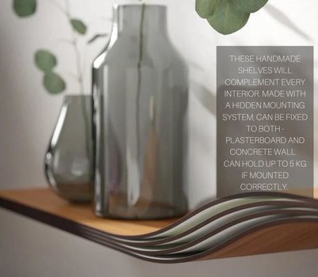 Meubles de maison modernes Logo personnalisé Unique artisanal en bois étagère flottante