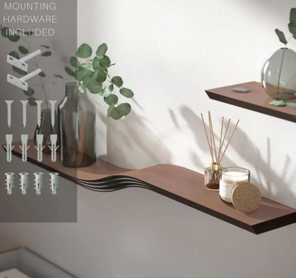 Meubles de maison modernes Logo personnalisé Unique artisanal en bois étagère flottante