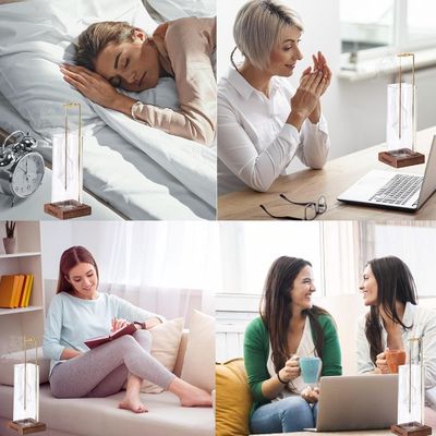 Porteur d'encens en bois écologique avec capteur de cendres en verre et brûleur d'encens anti- cendres