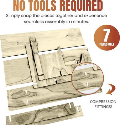 Tableau de vente au détail en bois droit à trois niveaux, avec étagères