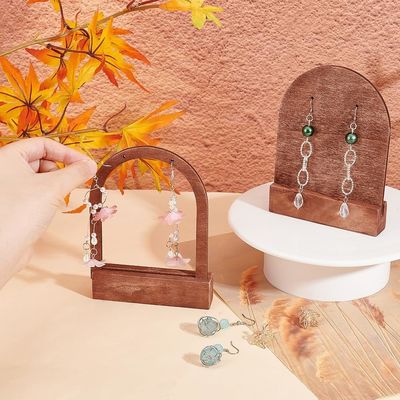 Commande personnalisée Accepté support d'affichage en bois en forme d'arche en forme d'oreille avec base de noix de coco