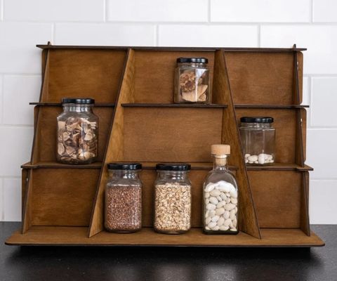 Stand d'affichage de bijoux en bois chaud à 3 niveaux avec conception d'impression sur sérigraphie personnalisée