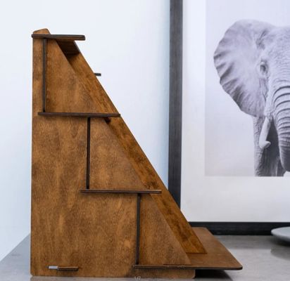 Stand d'affichage de bijoux en bois chaud à 3 niveaux avec conception d'impression sur sérigraphie personnalisée