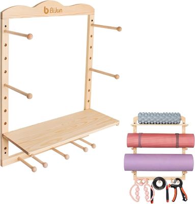 Plateau de rangement de cuisine, support de tapis de yoga, support murale pour l'organisation de gymnase sur mesure