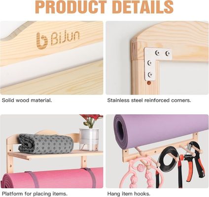 Plateau de rangement de cuisine, support de tapis de yoga, support murale pour l'organisation de gymnase sur mesure