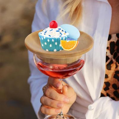 Tableau de charcuterie en verre de vin en bois, ensemble de 6 pour prévenir les éclaboussures de vin rouge
