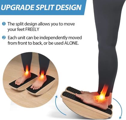 Stabilité Rocker planche oscillable en bois pour l' équilibre des pieds tapis anti-fatigue bureau debout