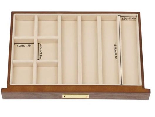 3 niveaux Fermeture à la main en cristal Jeux d'organisation de boîtier pour boucles d'oreilles Anneaux Collier Horloge