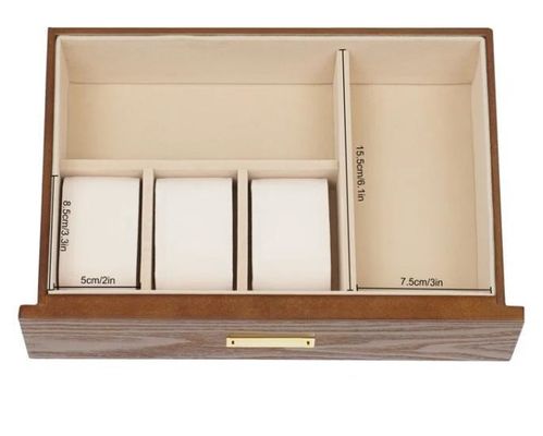 3 niveaux Fermeture à la main en cristal Jeux d'organisation de boîtier pour boucles d'oreilles Anneaux Collier Horloge