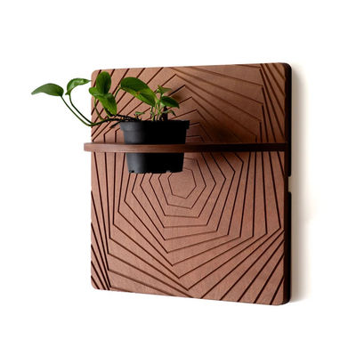 Planteur à motifs géométriques en bois sculpté à la soie pour petites pièces