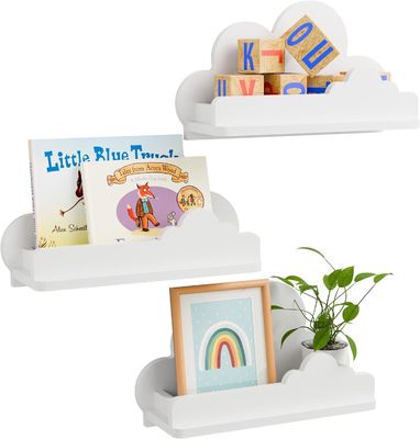 Étagère en bois blanche faite à la main Étagère murale décorative