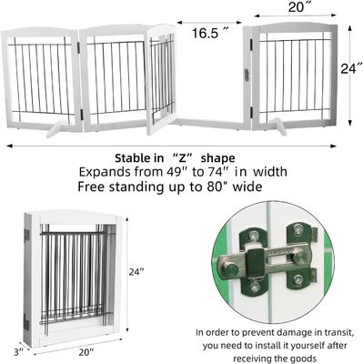 Appareil électroménager Porte de chiot en bois Escaliers Porte pliable indépendante pour l' intérieur