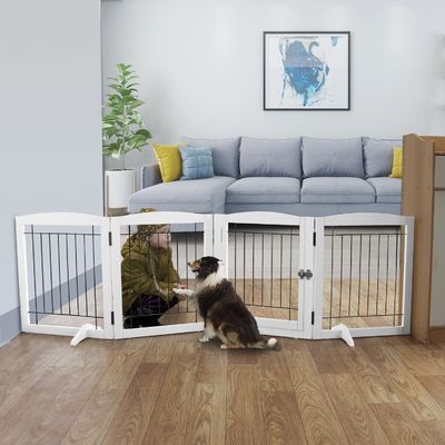 Appareil électroménager Porte de chiot en bois Escaliers Porte pliable indépendante pour l' intérieur