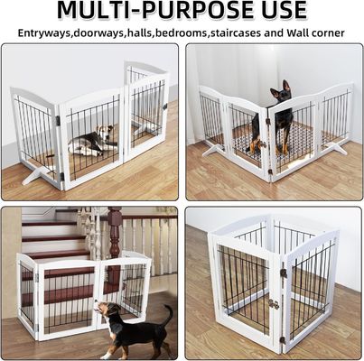 Appareil électroménager Porte de chiot en bois Escaliers Porte pliable indépendante pour l' intérieur