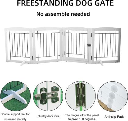 Appareil électroménager Porte de chiot en bois Escaliers Porte pliable indépendante pour l' intérieur