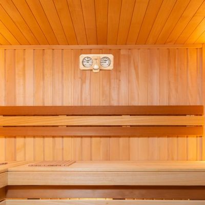 Thermomètre et hygromètre de sauna en bois de design moderne 3 en 1 avec chronomètre à sable de sablier de 15 minutes