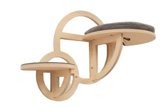 Meubles pour chats modernes Mur d'escalade en bois pour chats avec étape et sérigraphie