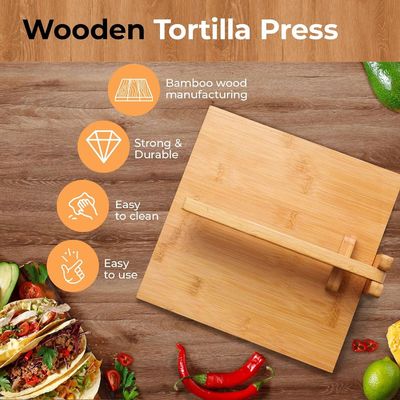 10 pouces de bois Tortilla Press Maker Designs personnalisés pour la maison et la restauration