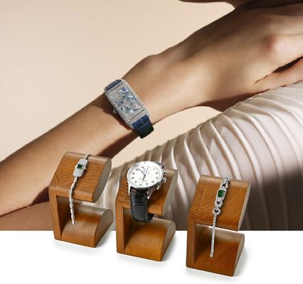 Montage de montres à poignet unique en bois d'acacia vitrine en bois avec sérigraphie