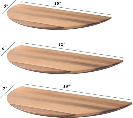 Package cadeau Ensemble de 3 étagères flottantes en bois d'acacia pour le salon chambre à coucher maison de ferme