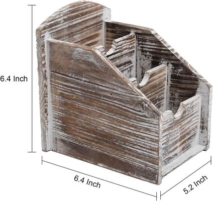 Étagère de stockage de fournitures de bureau Cadre de télécommande en bois Organisateur de médias de style rustique
