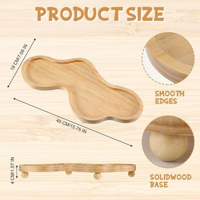 202407 Plateau décoratif en bois support de piédestal en bois irrégulier pour la décoration intérieure