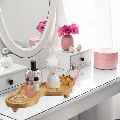 202407 Plateau décoratif en bois support de piédestal en bois irrégulier pour la décoration intérieure