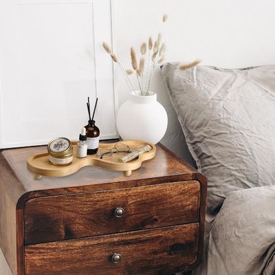 202407 Plateau décoratif en bois support de piédestal en bois irrégulier pour la décoration intérieure