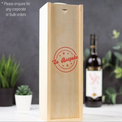 Boîte à vin en bois faite à la main avec gravure laser personnalisée et couvercle coulissant personnalisé