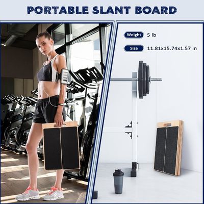 Planche inclinée portable en bois contemporain pour étirer les mollets